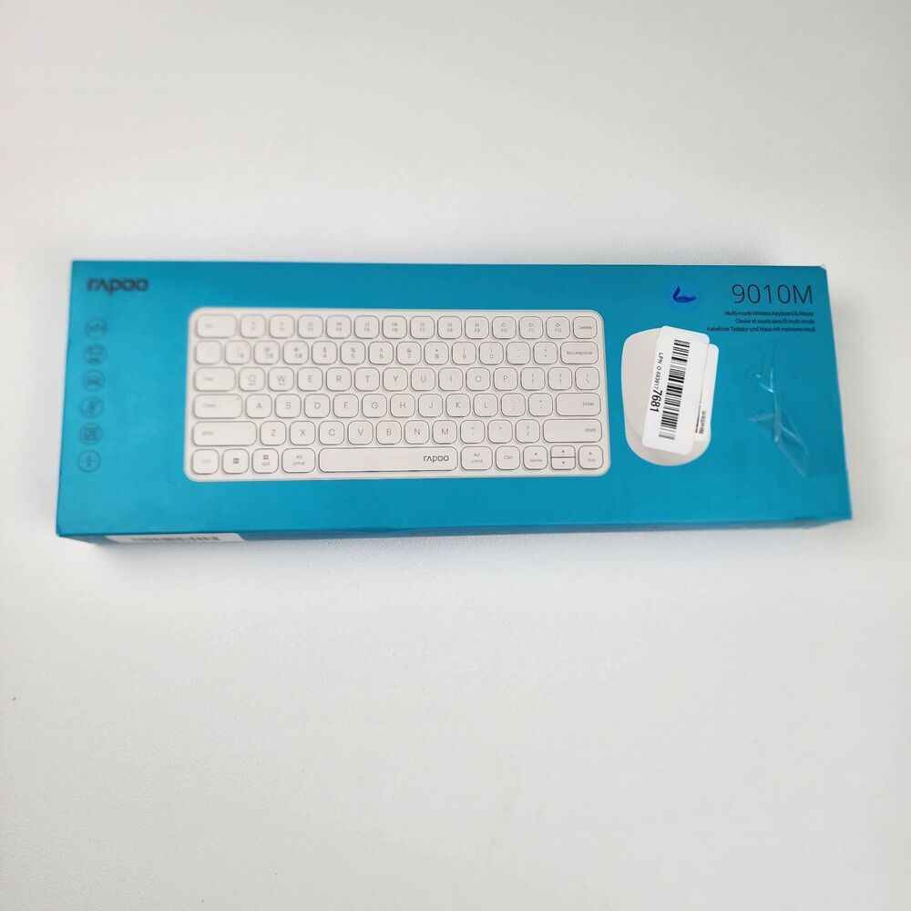 Rapoo 9010M Wireless Keyboard Mouse Combo Bluetooth 2.4GHz White OB